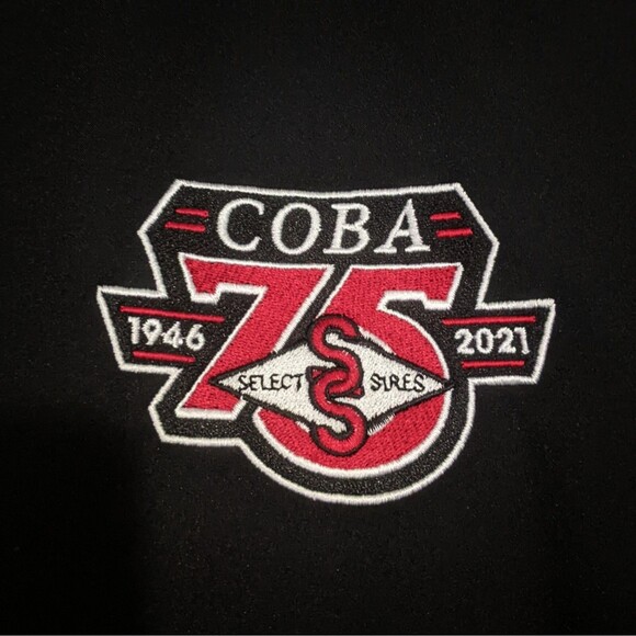 COBA Select Sires Jacket 75th Anniversary 2X Port Authority Zip Black Light Coat - Picture 4 of 6